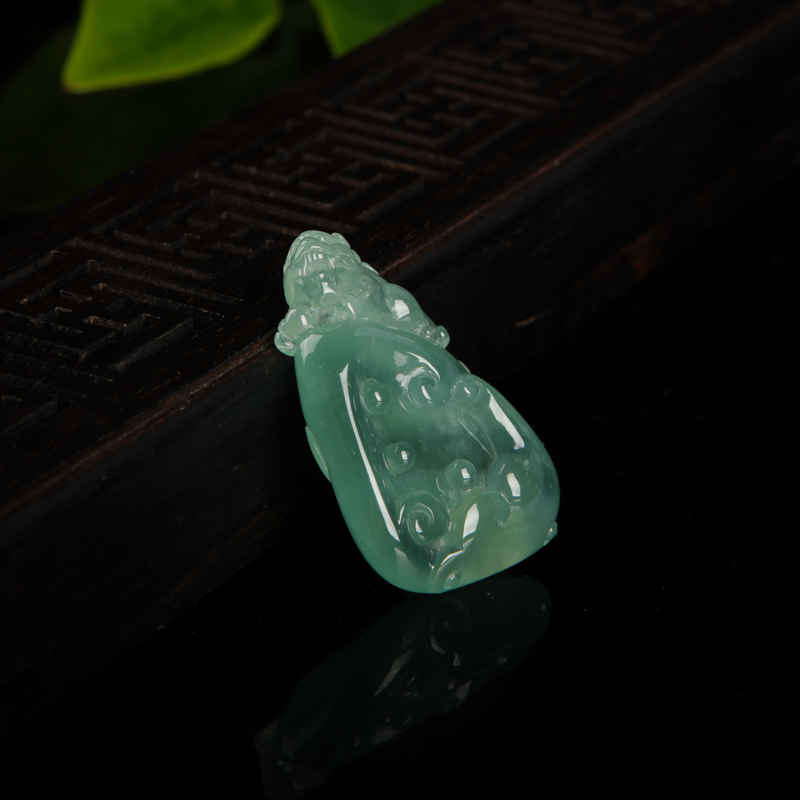 蓝绿翡翠貔貅吊坠-红掌柜