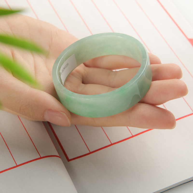 天然翡翠方镯-红掌柜