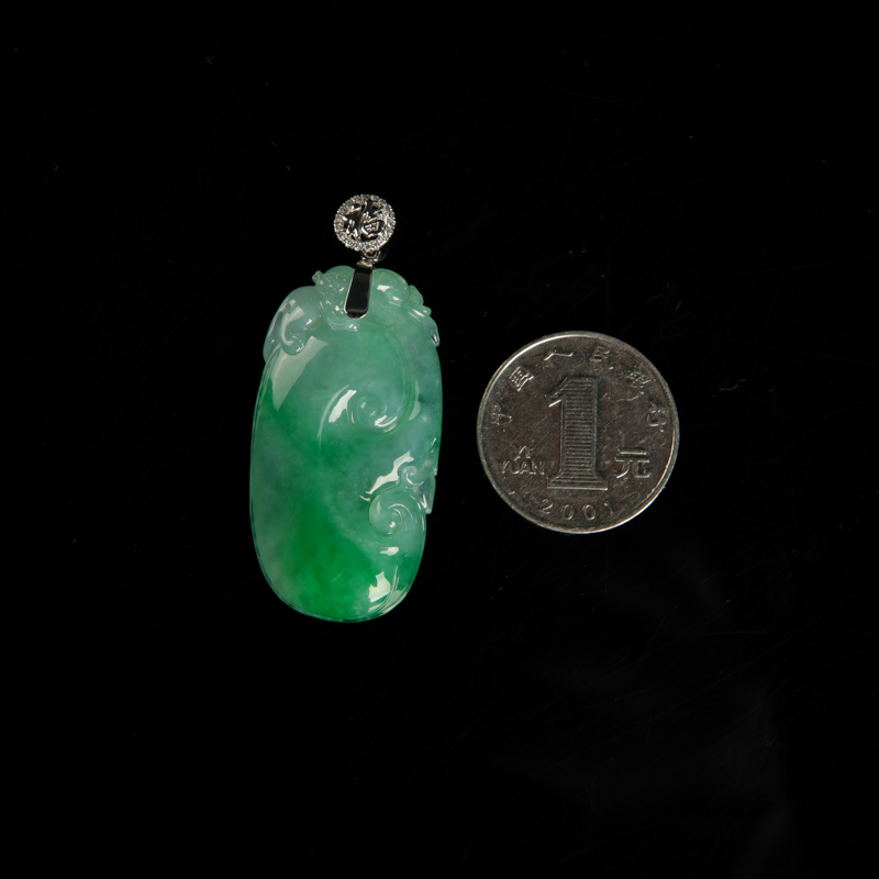 缅甸翡翠如意吊坠-红掌柜