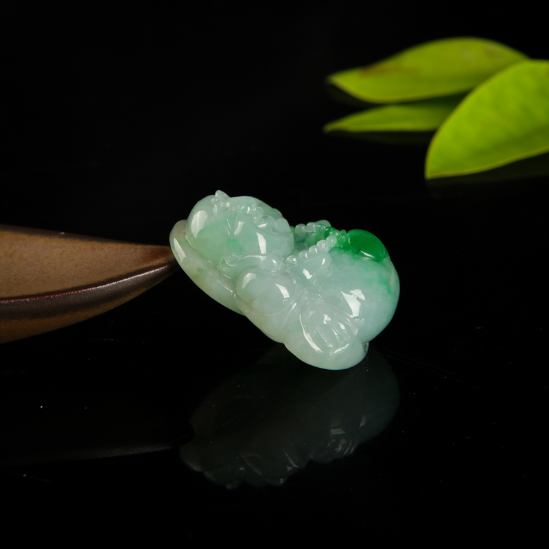 翡翠弥勒佛吊坠-红掌柜