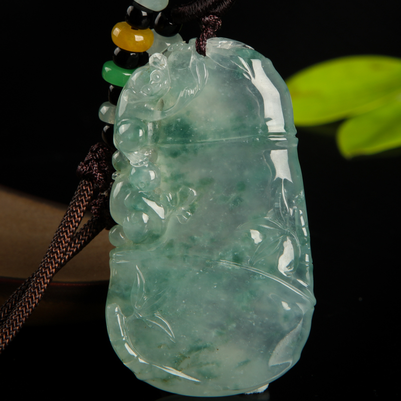 缅甸翡翠节节高升吊坠-红掌柜