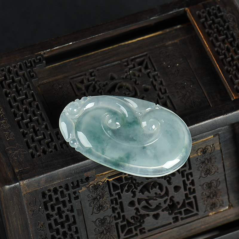 天然翡翠金枝玉叶吊坠-红掌柜