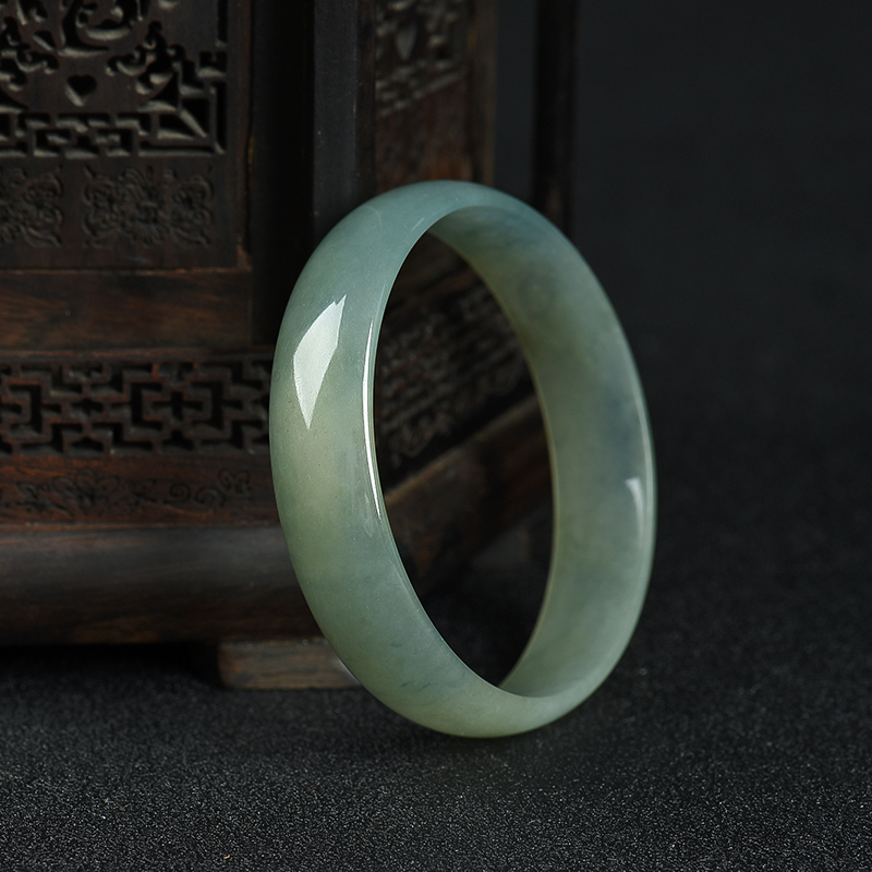 52.5mm灰绿翡翠手镯-红掌柜