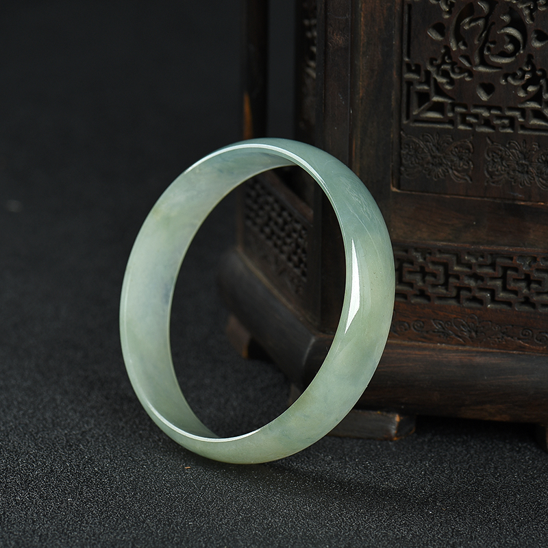 52.5mm糯冰种翡翠手镯-红掌柜