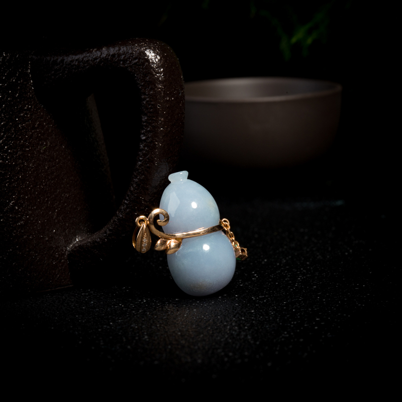 糯种紫罗兰翡翠福禄吊坠-红掌柜