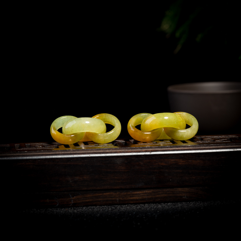 黄翡耳坠（一对）-红掌柜