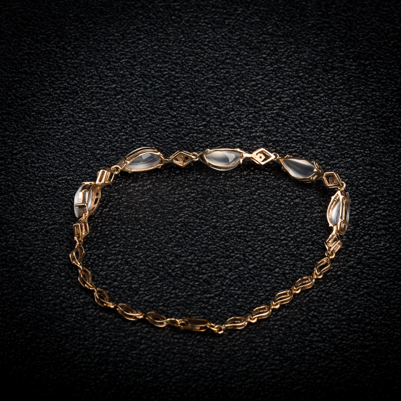 18K天然冰种翡翠手链-红掌柜