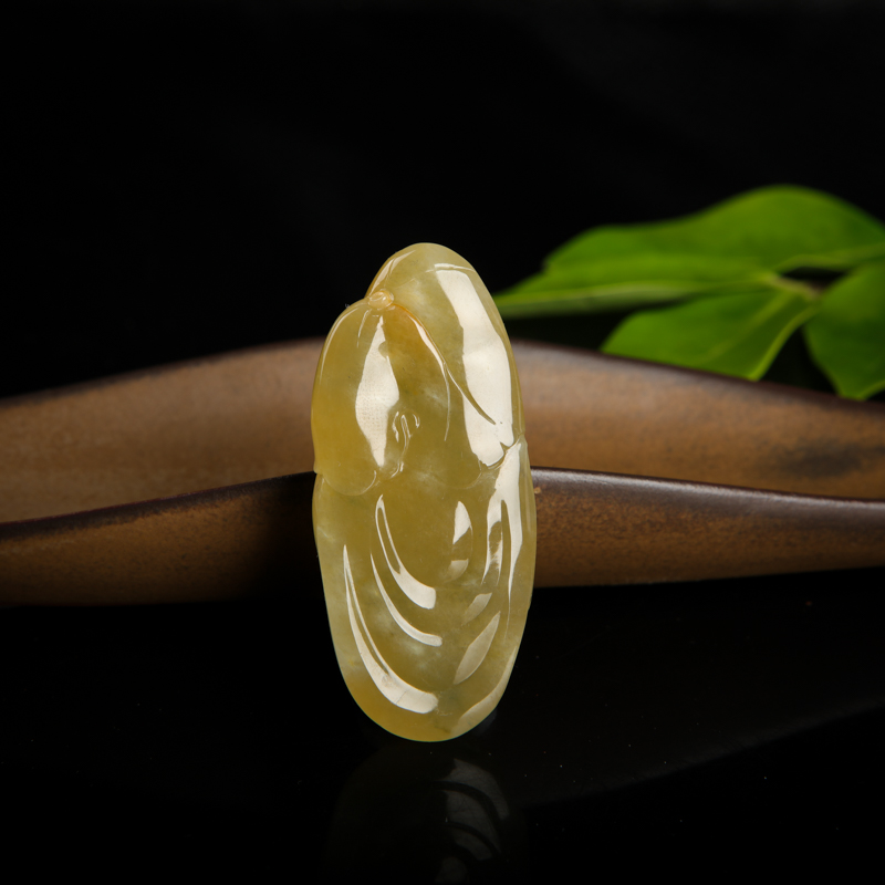 糯种黄翡鲤鱼童子-红掌柜