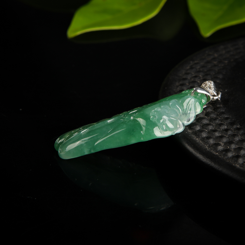 飘花翡翠金玉满堂吊坠-红掌柜