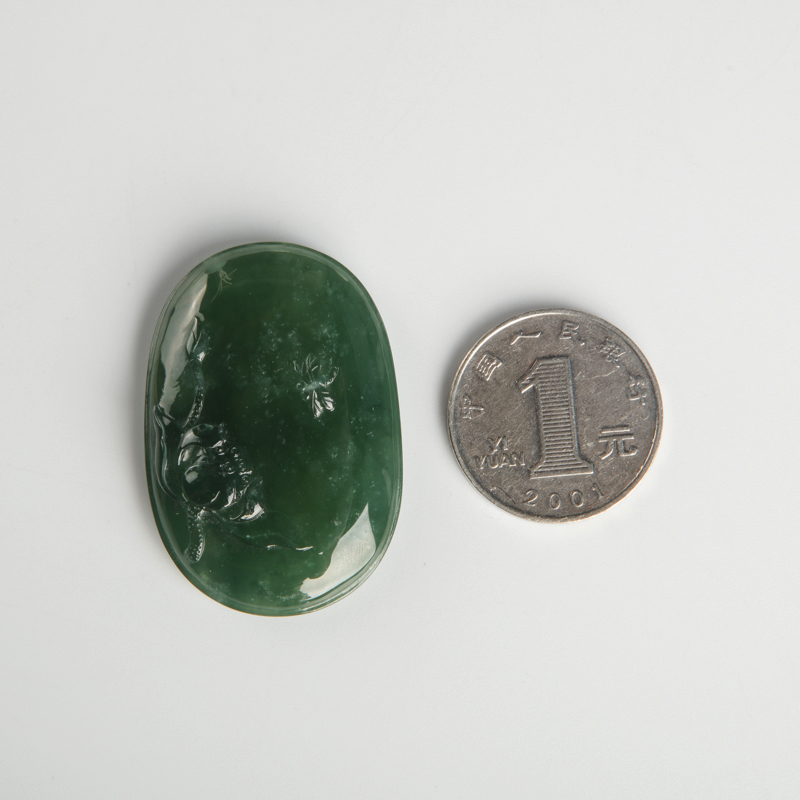 缅甸翡翠一品清廉吊坠-红掌柜