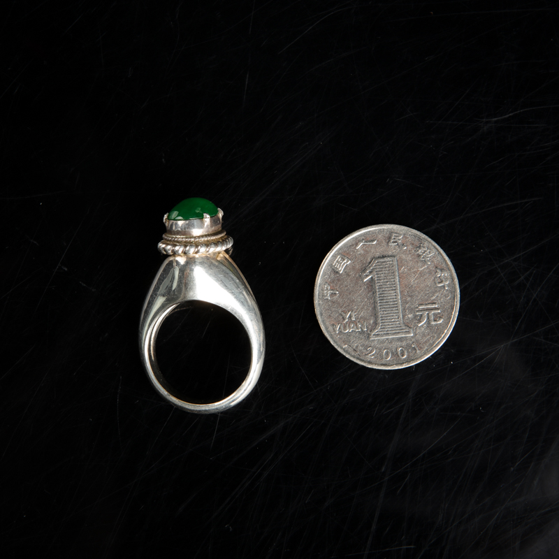 缅甸翡翠戒面-红掌柜