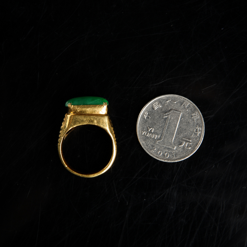 缅甸天然翡翠戒面-红掌柜