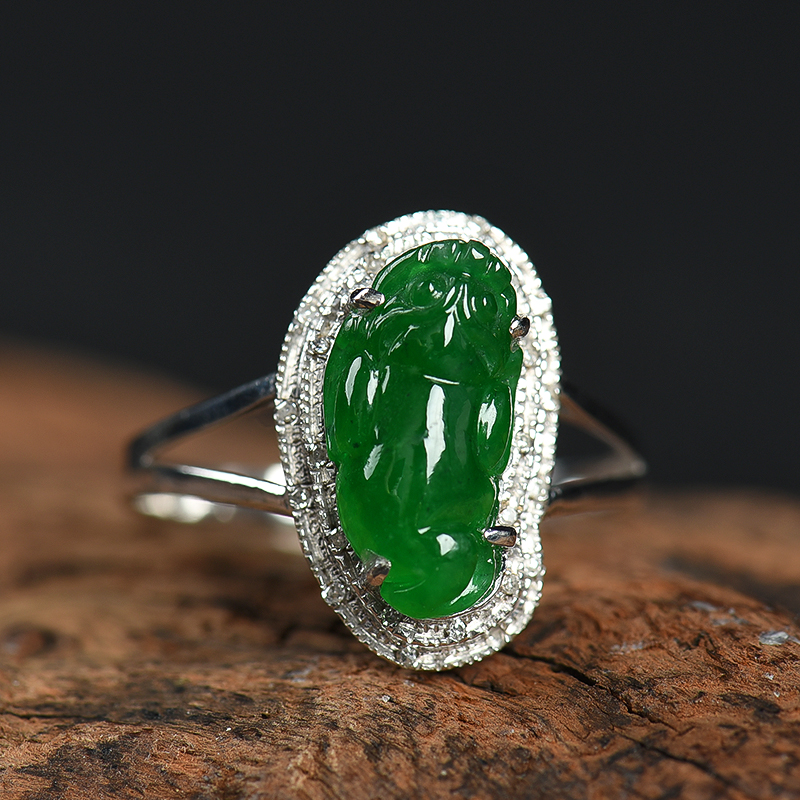 天然翡翠貔貅戒指-红掌柜