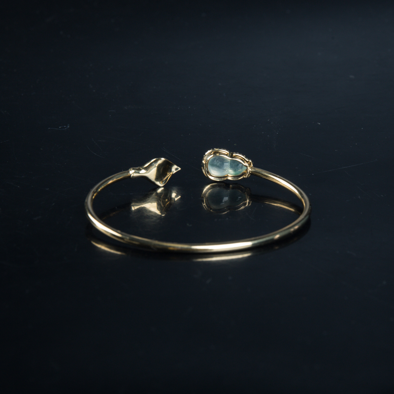 糯冰种翡翠福禄手镯-红掌柜