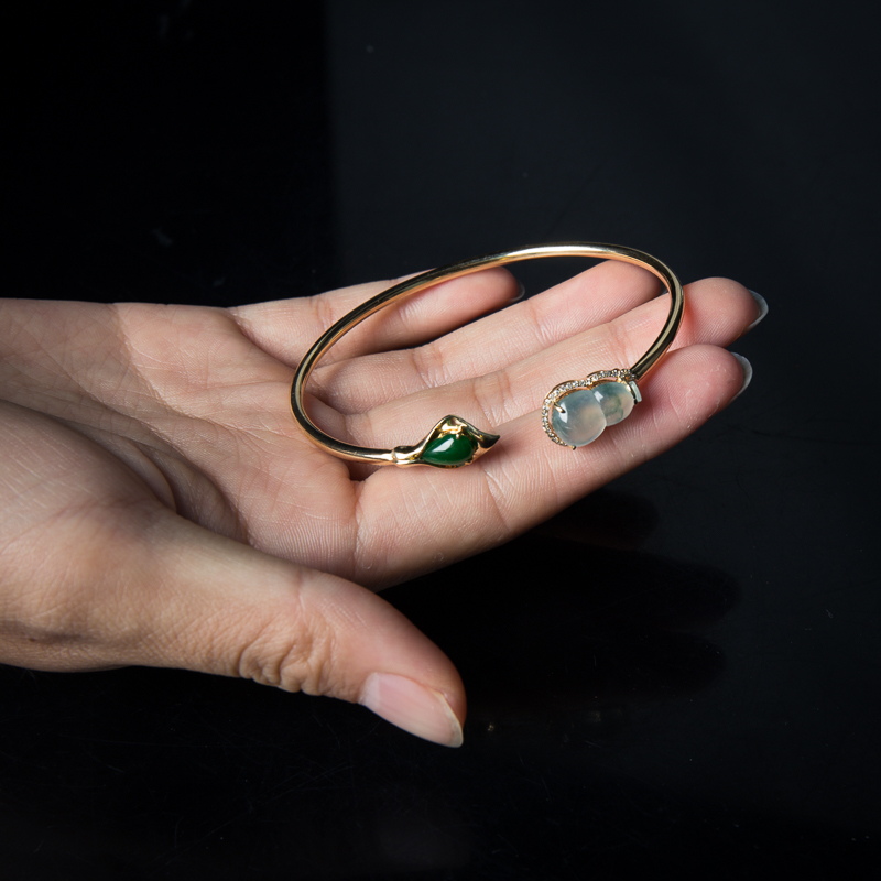 天然翡翠福禄手镯-红掌柜