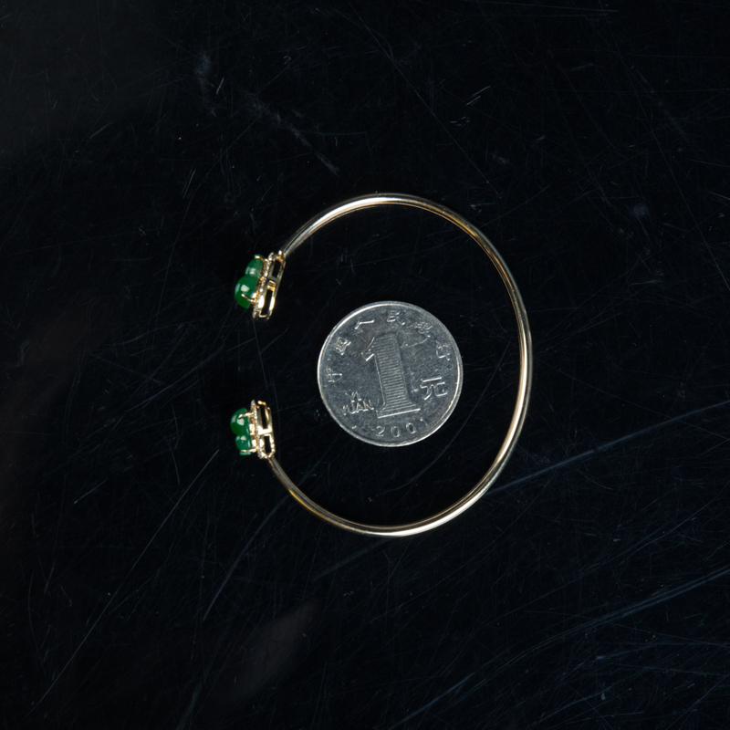 缅甸翡翠福禄手镯-红掌柜