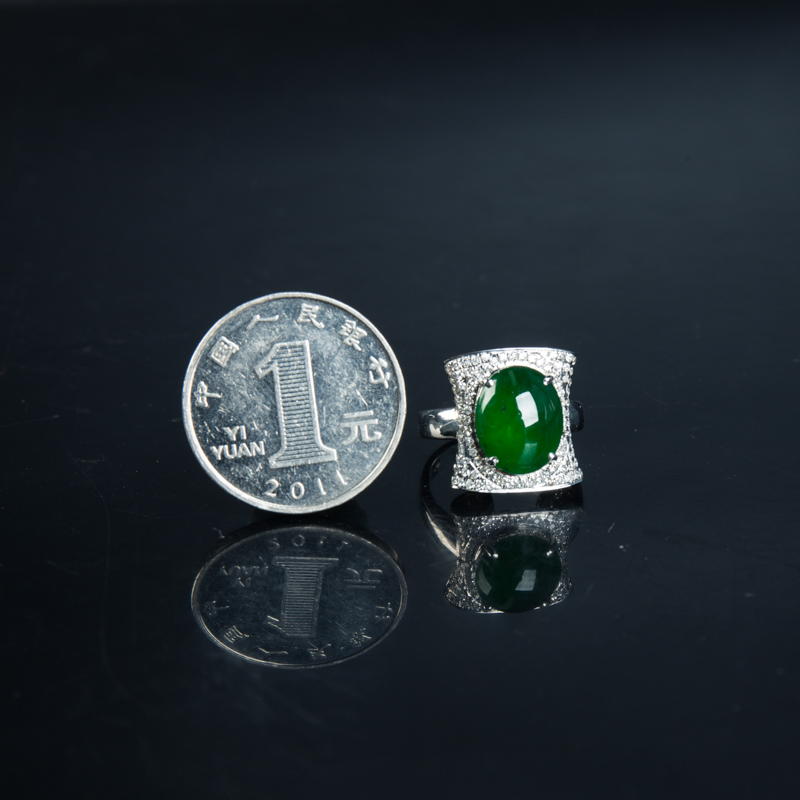 缅甸翡翠戒指-红掌柜