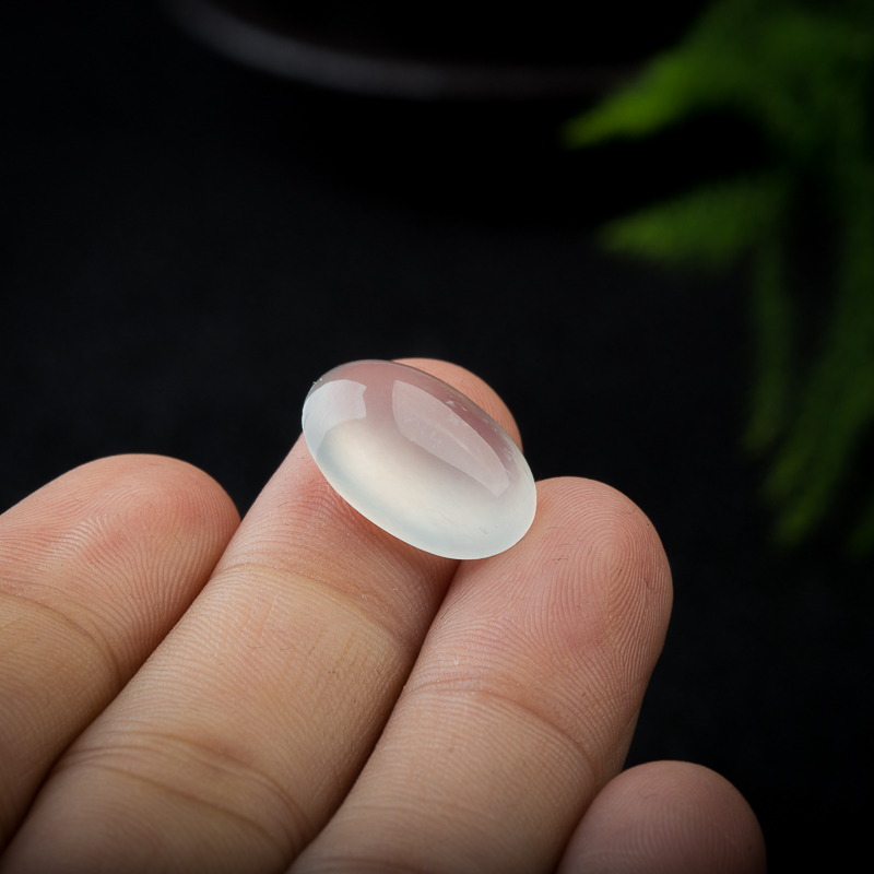 天然冰种翡翠随形戒面-红掌柜