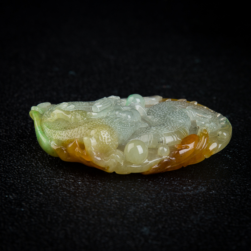 糯冰种黄翡吊坠-红掌柜