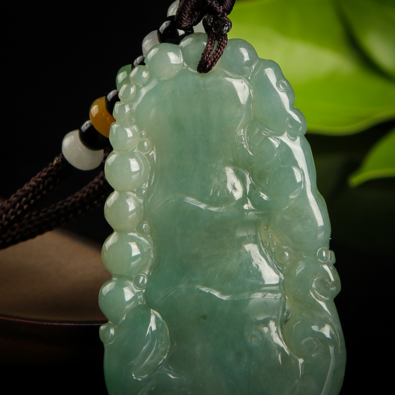 缅甸翡翠节节高升吊坠-红掌柜