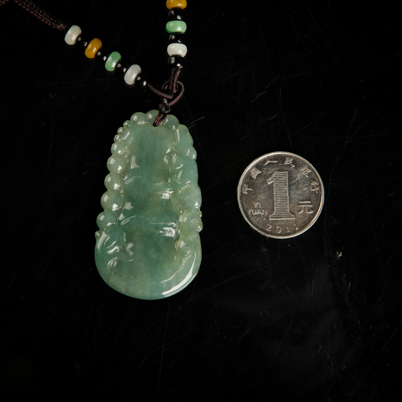 缅甸天然翡翠节节高升吊坠-红掌柜