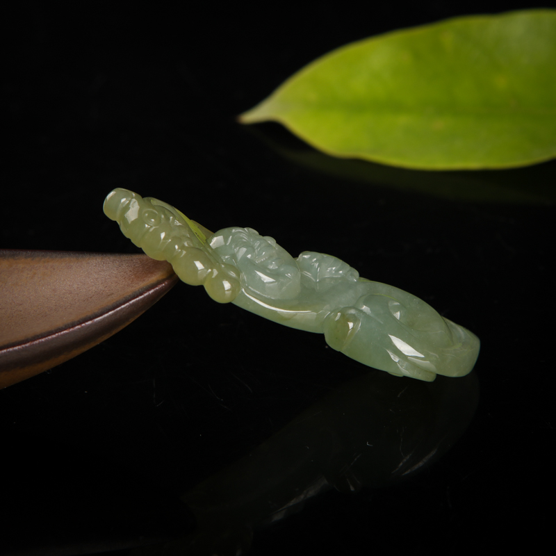 缅甸天然糯种黄翡吊坠-红掌柜