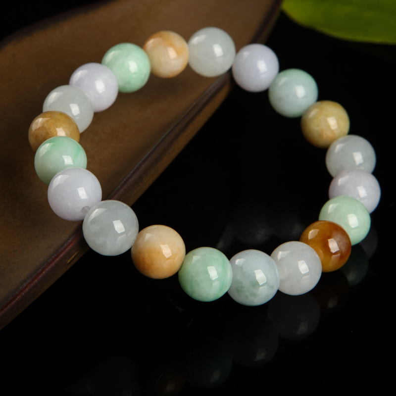 缅甸天然糯种翡翠手串-红掌柜