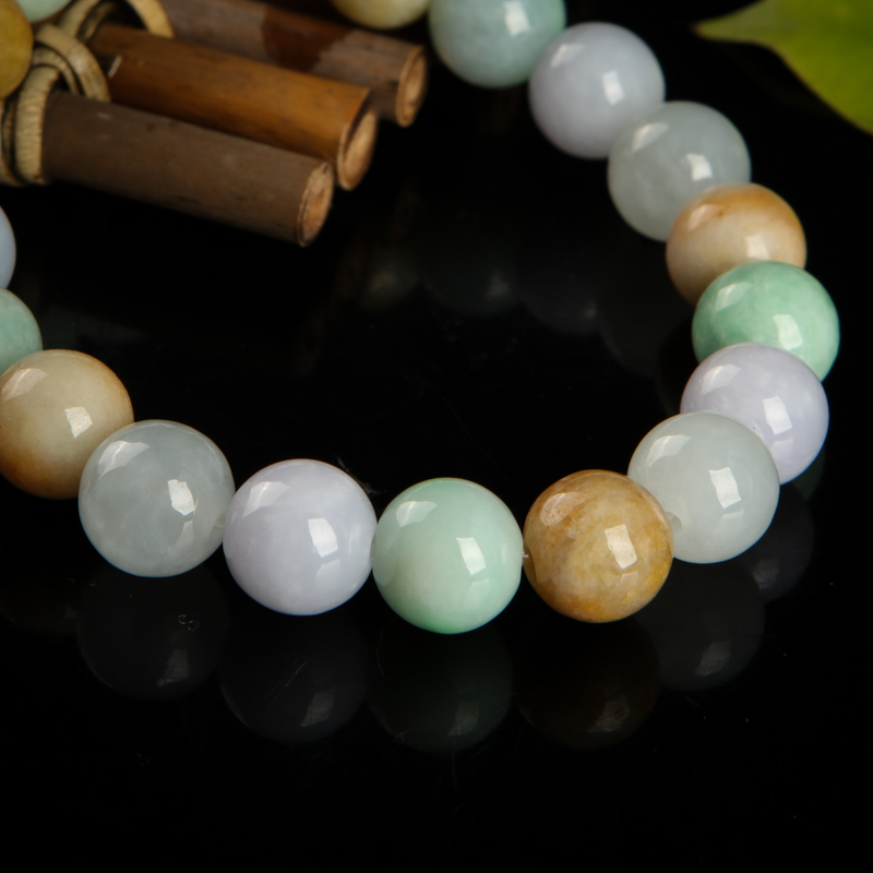 糯种翡翠单圈手串-红掌柜