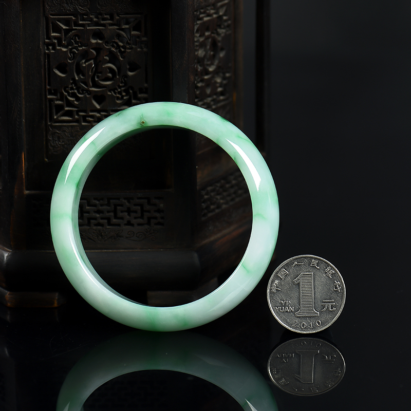 缅甸糯种翡翠手镯-红掌柜