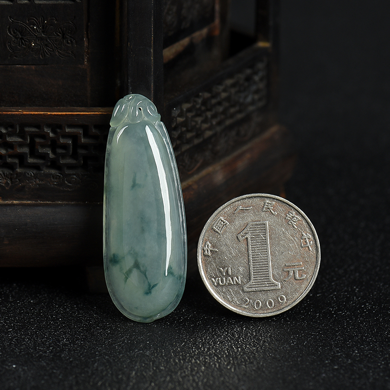 糯种飘花翡翠吊坠-红掌柜