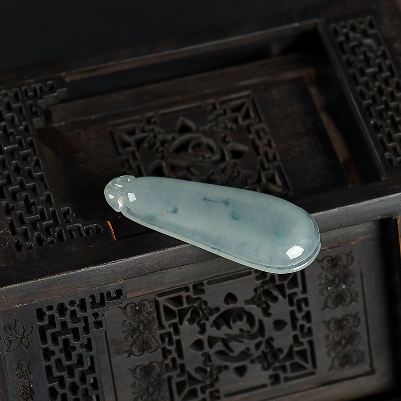 缅甸天然糯种翡翠福瓜吊坠-红掌柜