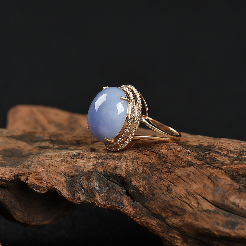 18K紫罗兰翡翠戒指-红掌柜