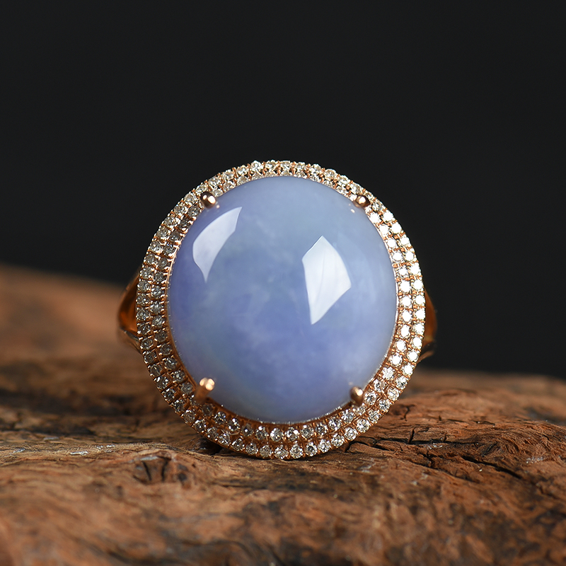 缅甸紫罗兰翡翠戒指-红掌柜