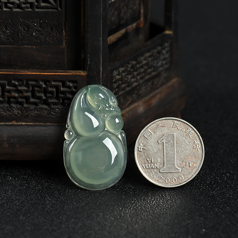 缅甸天然翡翠福禄吊坠-红掌柜