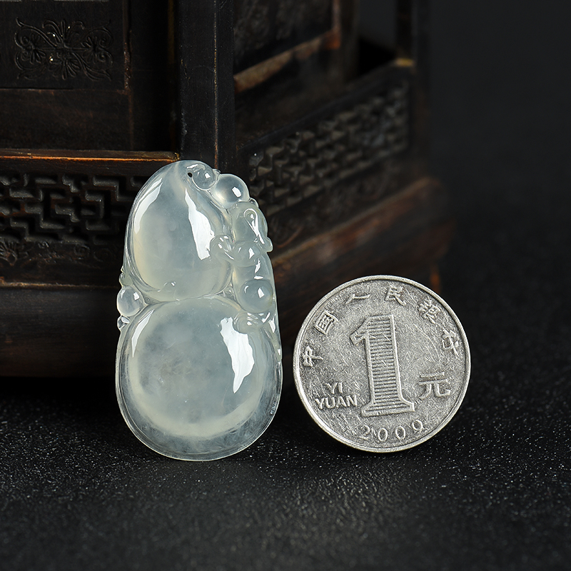 缅甸天然翡翠福禄吊坠-红掌柜