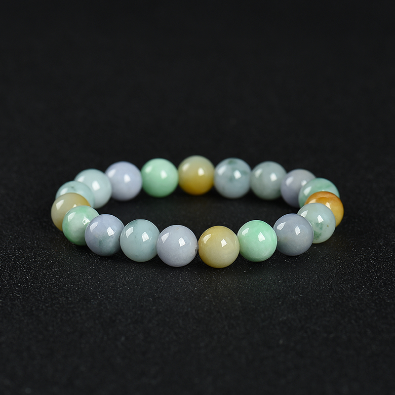 豆种福禄寿翡翠单圈手串-红掌柜