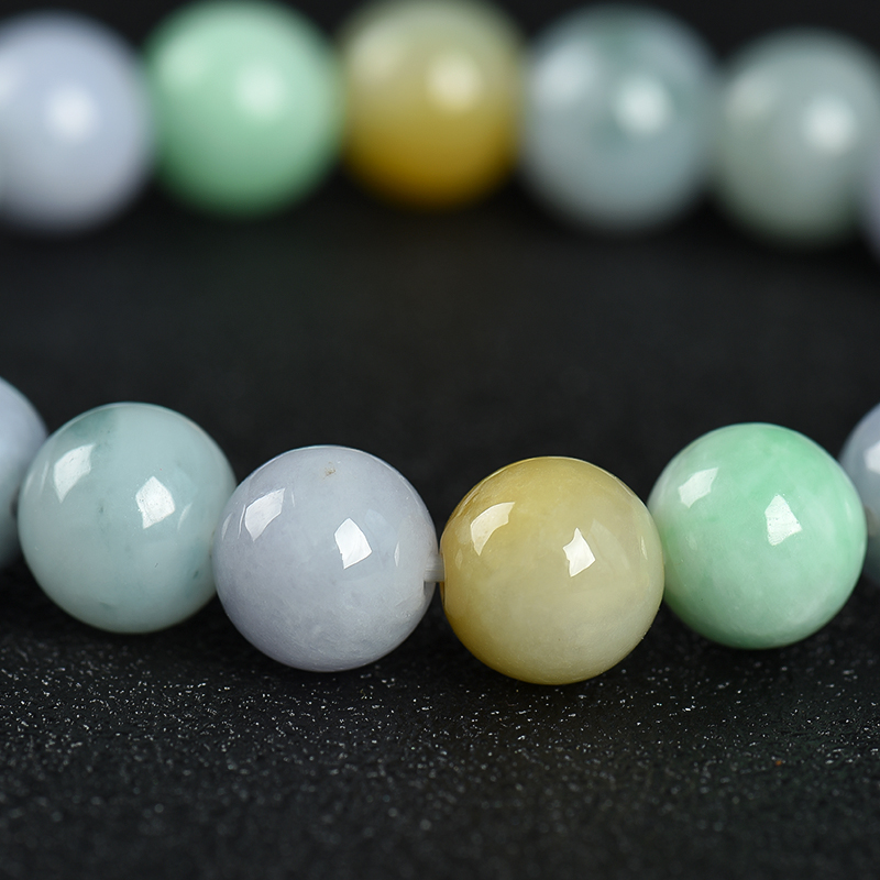 福禄寿翡翠单圈手串-红掌柜