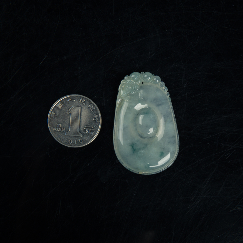 糯冰种飘花翡翠福贝吊坠-红掌柜