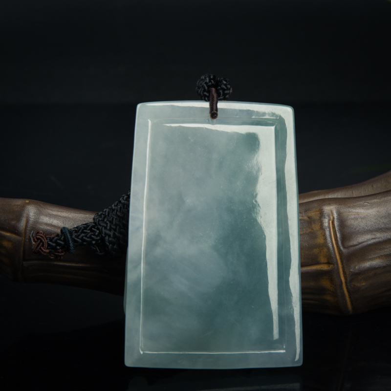 糯种灰绿天然翡翠辰龙吊坠-红掌柜