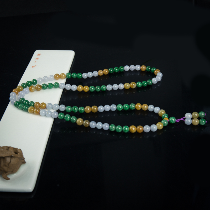 天然缅甸翡翠多圈手串-红掌柜