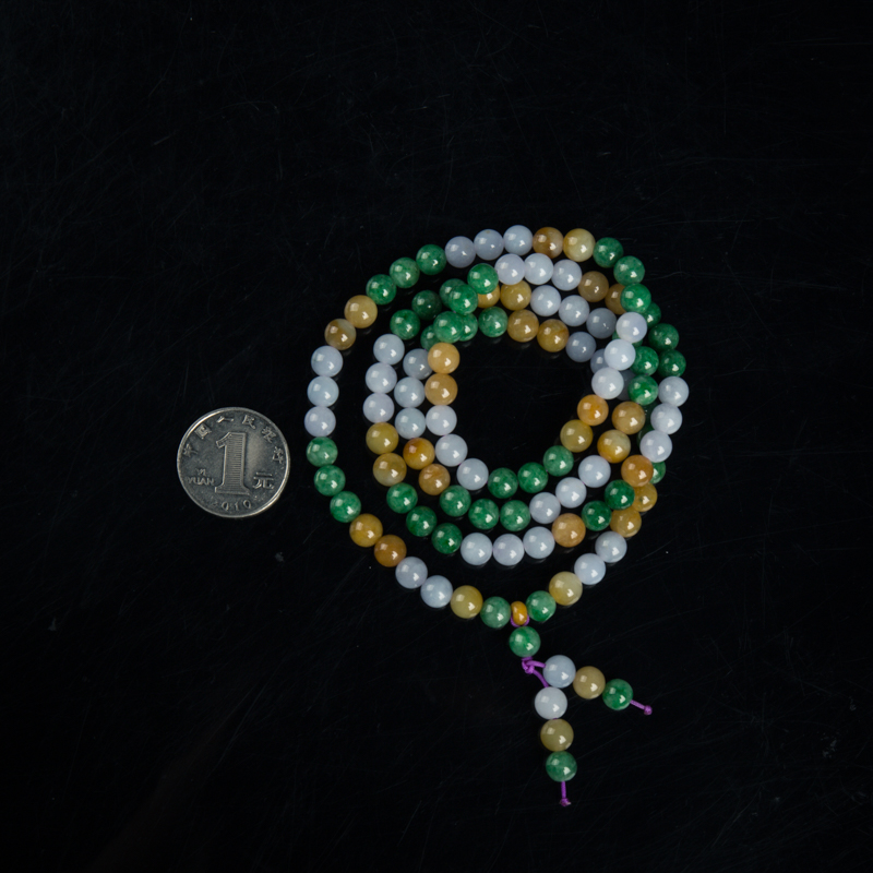 6.9mm糯种翡翠多圈手串-红掌柜