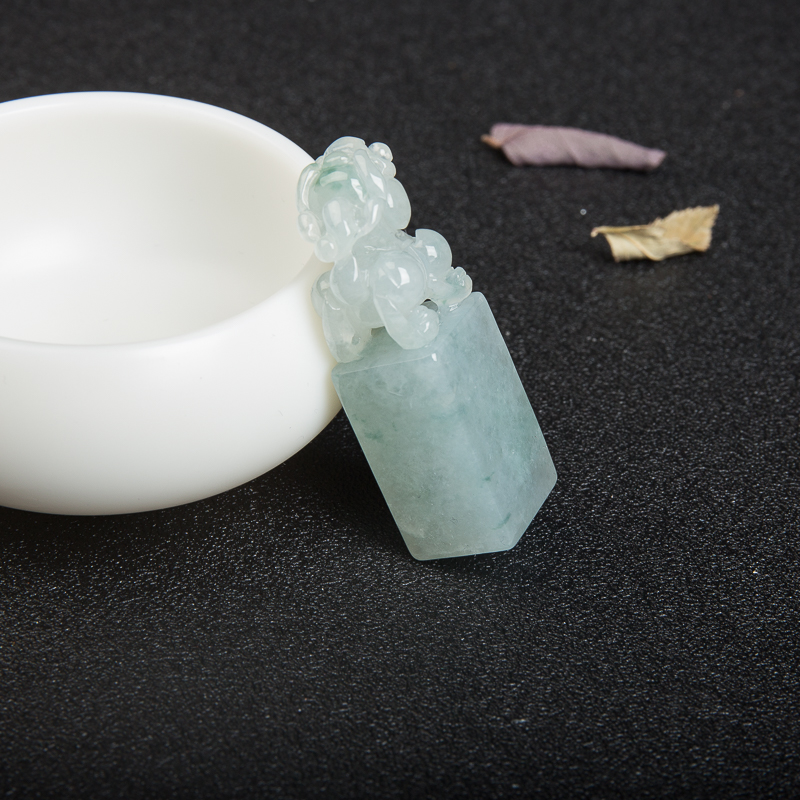 天然翡翠貔貅印章-红掌柜