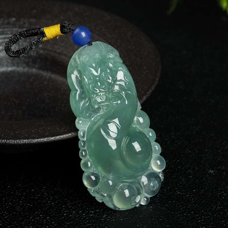 天然缅甸糯冰种晴水翡翠吊坠-红掌柜