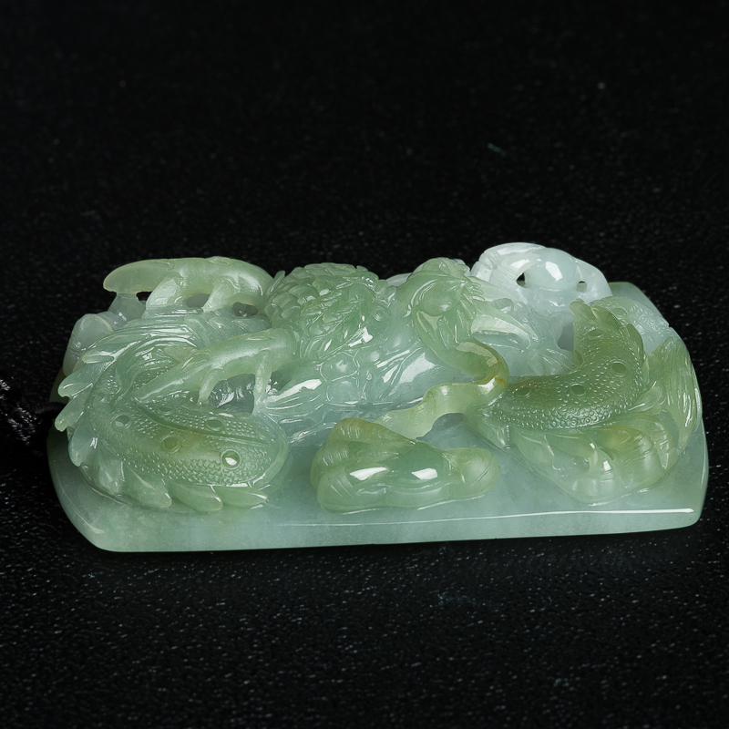 俏色翡翠辰龙把件吊坠两用款-红掌柜