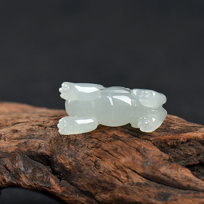 缅甸翡翠麒麟吊坠-红掌柜