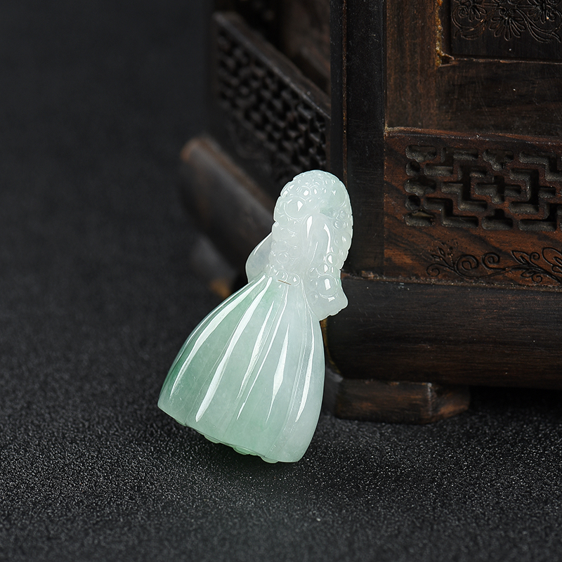 糯种翡翠莲蓬吊坠-红掌柜