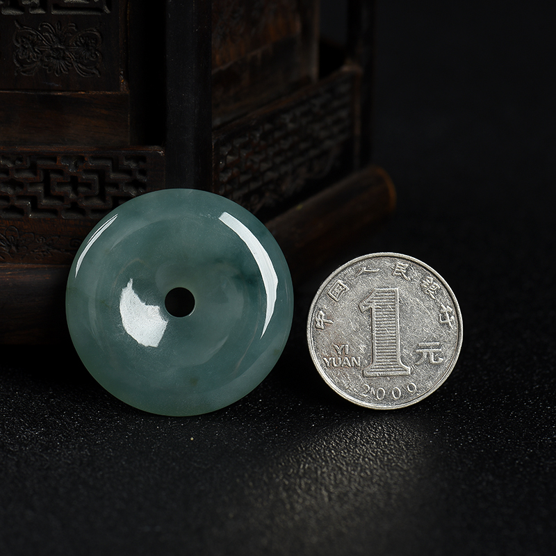 糯种翡翠平安扣吊坠-红掌柜