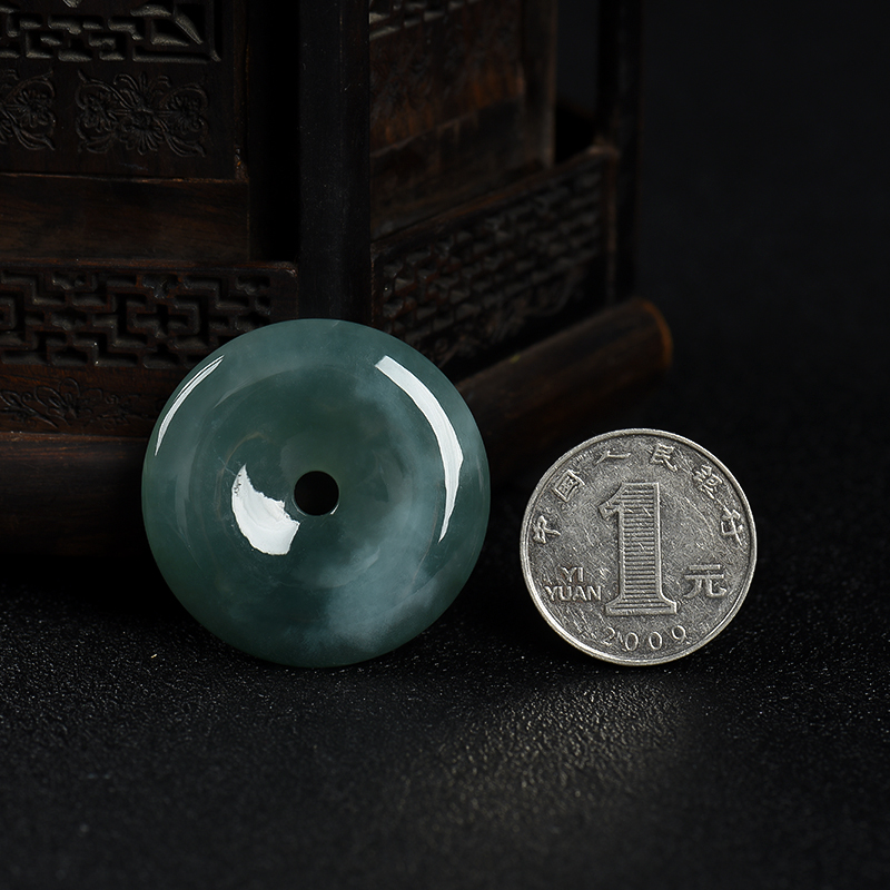 糯种翡翠平安扣吊坠-红掌柜