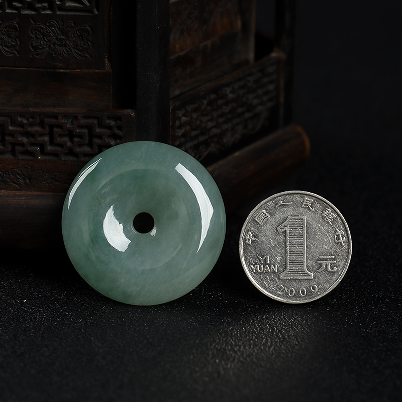 糯种翡翠平安扣吊坠-红掌柜