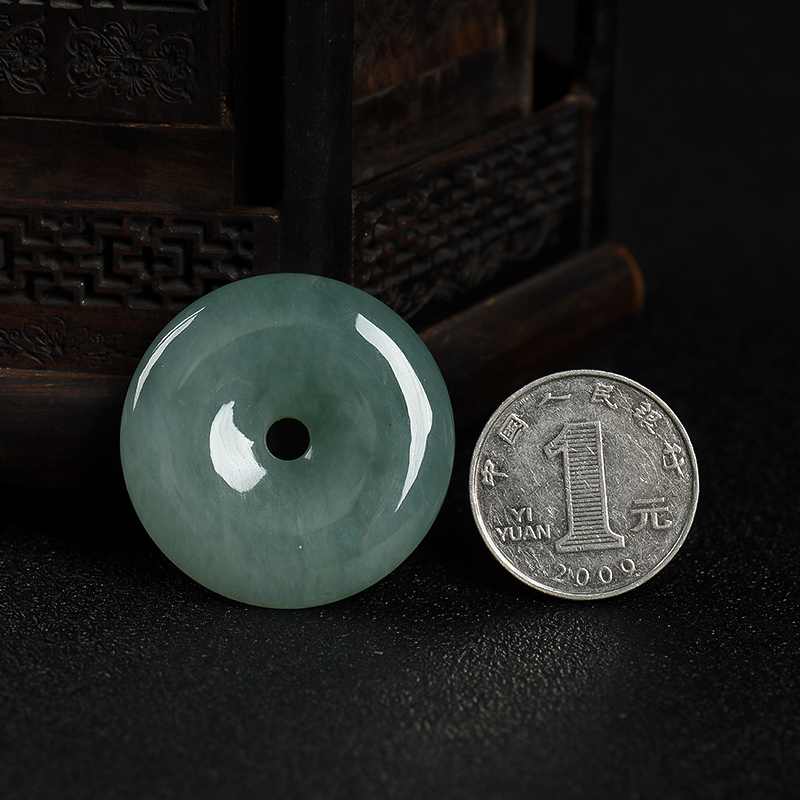 糯种翡翠平安扣吊坠-红掌柜